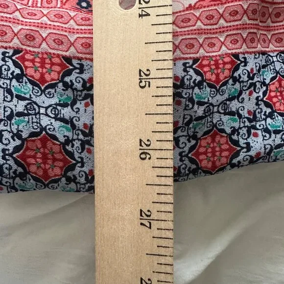 Westport 1962 Red & Blue Button-Down Tank Top Lace Back Panel Womens Sz 2X BOHO - Picture 7 of 7